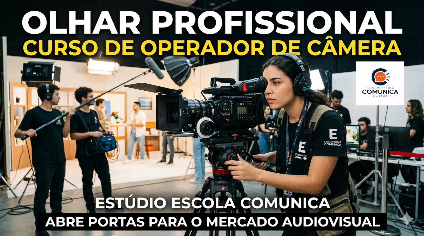 Olhar Profissional Curso de Operador de Câmera do Estúdio Escola Comunica Abre Portas para o Mercado Audiovisual