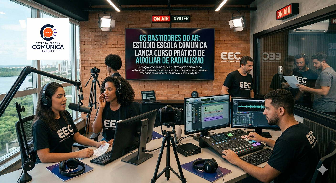 Os Bastidores do Ar: Estúdio Escola Comunica Lança Curso Prático de Auxiliar de Radialismo