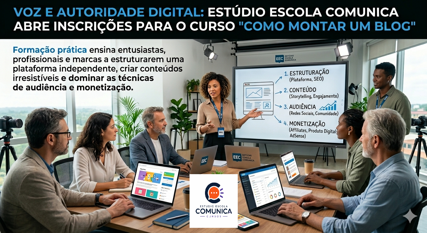 Voz e Autoridade Digital: Estúdio Escola Comunica Abre Inscrições para o Curso “Como Montar um Blog”